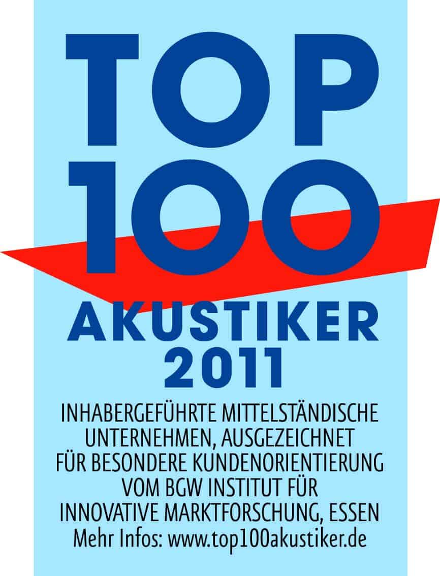 Top 100 Akustiker Zertifikat 2011